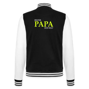Bester Papa der Welt Spruch - College-Sweatjacke - Schwarz/Weiß - Hinten - Marisol (170cm)