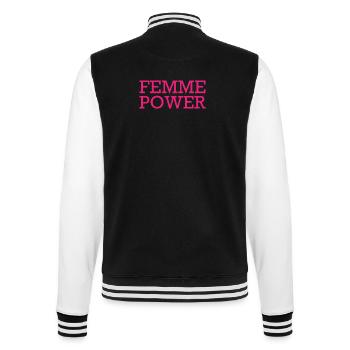 femme Power - Woman - Women - Women's Power - Women - College Sweat Jacket - black/white - Back - Marisol (170cm)