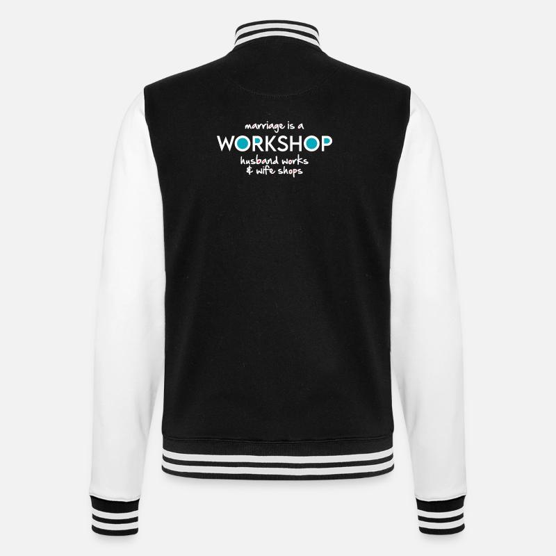Workshop (dark) - College Sweat Jacket - black/white