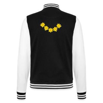 Yellow Buttercup Flower Arch – Spring Floral Wreat - College Sweat Jacket - black/white - Back - Marisol (170cm)