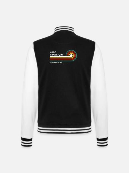 Frankfurt Retro 6000 Alte Postleitzahl Vintage - College-Sweatjacke - Schwarz/Weiß