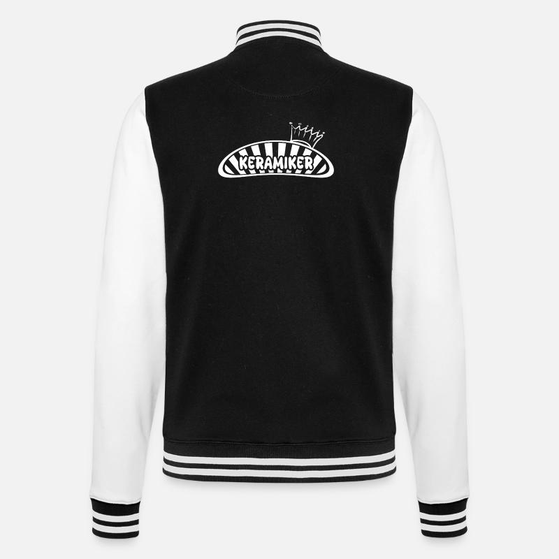 Keramiker - College-Sweatjacke - Schwarz/Weiß