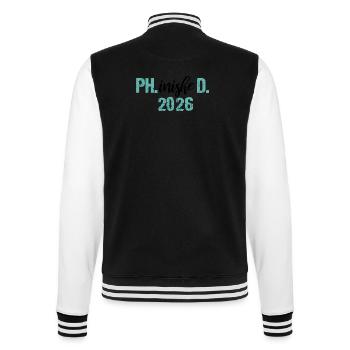 Doctorat 2026 Doctorat philistin Thèse PhD - Veste Teddy - noir/blanc - Dos - Marisol (170cm)