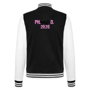 Doctorat 2026 Doctorat philistin Thèse PhD - Veste Teddy - noir/blanc - Dos - Marisol (170cm)