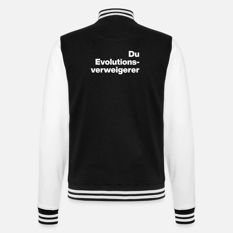 YOU EVOLUTION DENIER. SARCASM, NAUGHTY - College Sweat Jacket - black/white