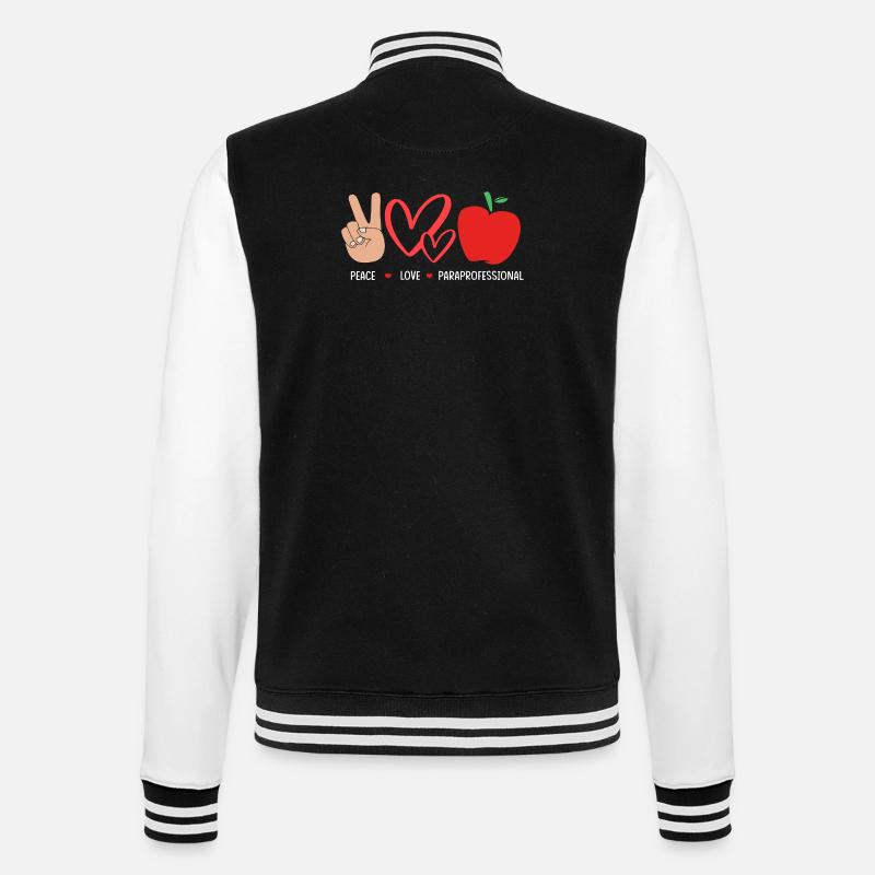 Lehrerassistent Paraprofessional Paraeducator - College-Sweatjacke - Schwarz/Weiß