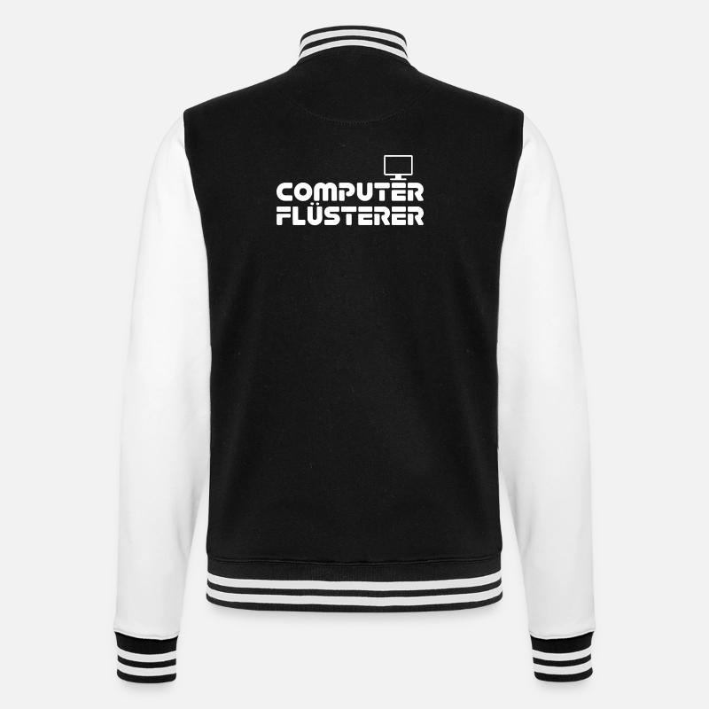 Computer Flüsterer Retro-Print - College-Sweatjacke - Schwarz/Weiß