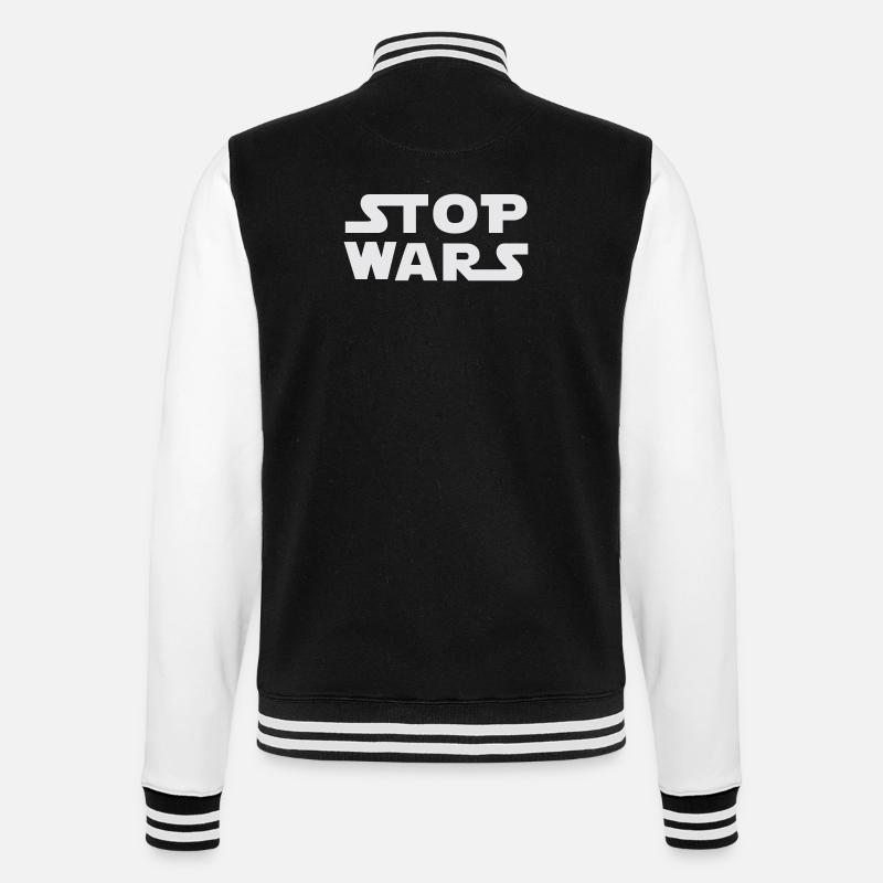 Stop Wars - College Sweat Jacket - black/white