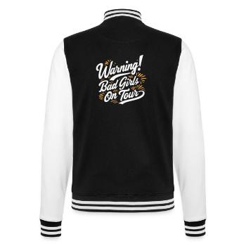 Mädchen on Tour Achtung Frauen auf Tour - College-Sweatjacke - Schwarz/Weiß - Hinten - Marisol (170cm)