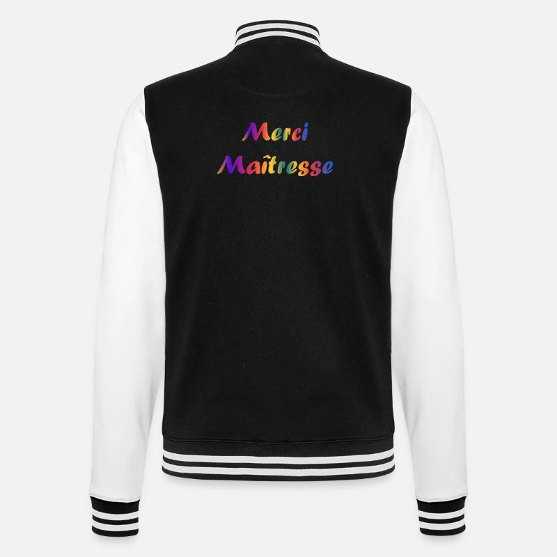 MAÎTRESSE. MERCI. MERCI MAÎTRESSE - Veste Teddy - noir/blanc