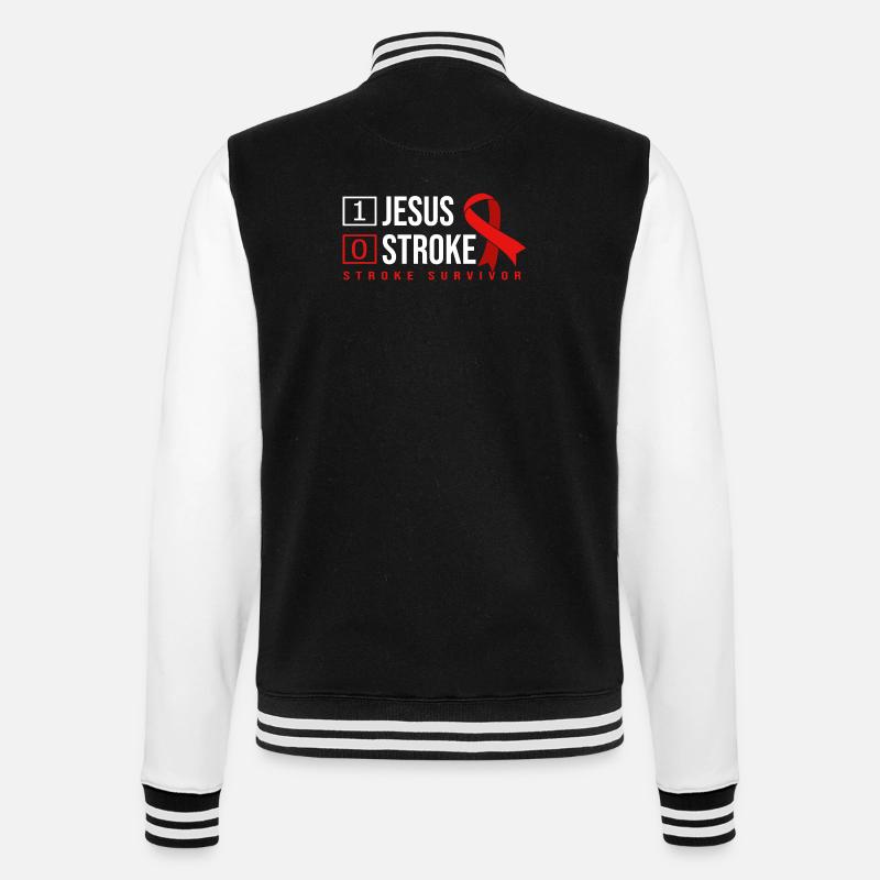 Hirnschlag Schlaganfall - College-Sweatjacke - Schwarz/Weiß