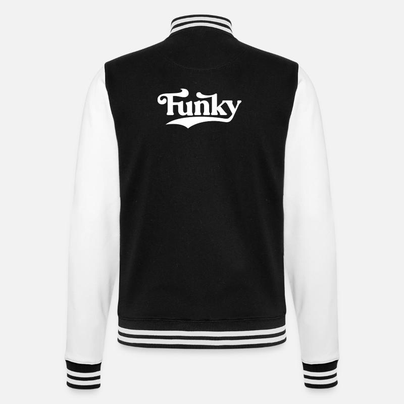 Funky Retro Script Logo - College-Sweatjacke - Schwarz/Weiß