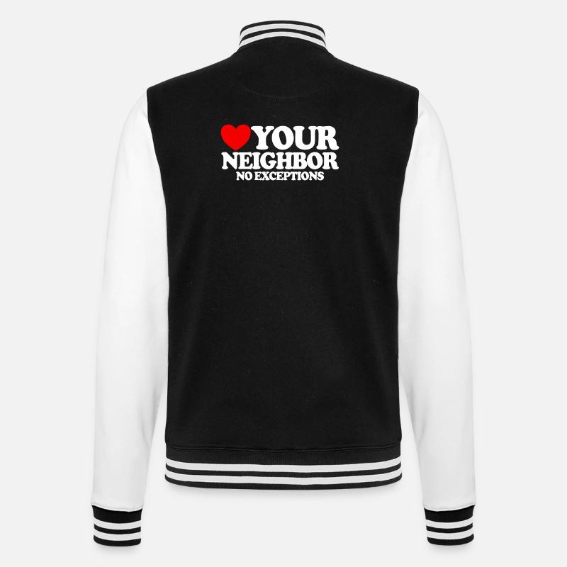 Aimez votre prochain – sans exception. Christian - Veste Teddy - noir/blanc