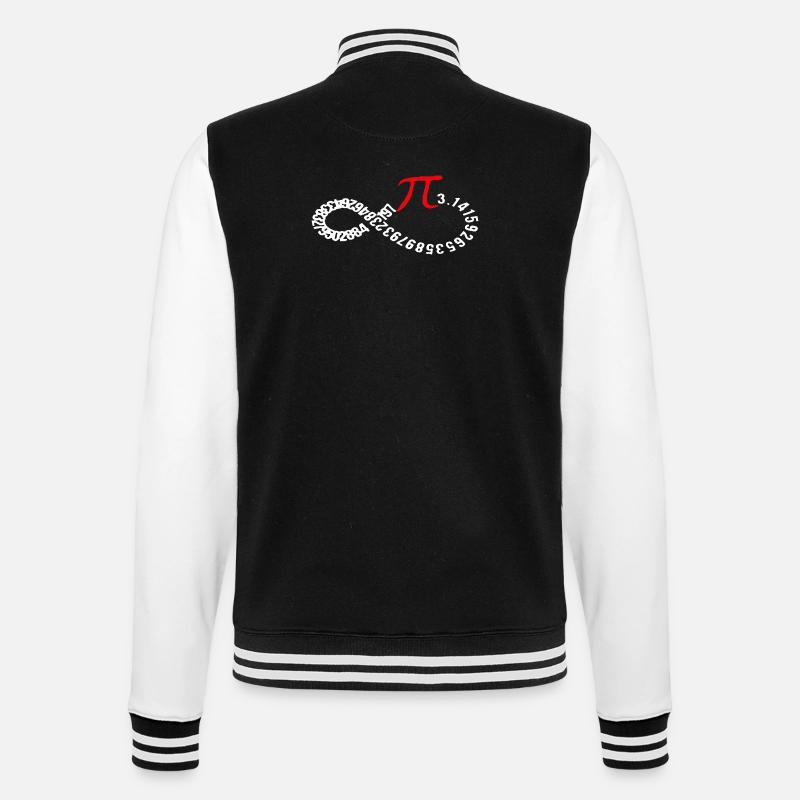 Infinite Pi Digits Ouroboros - College Sweat Jacket - black/white