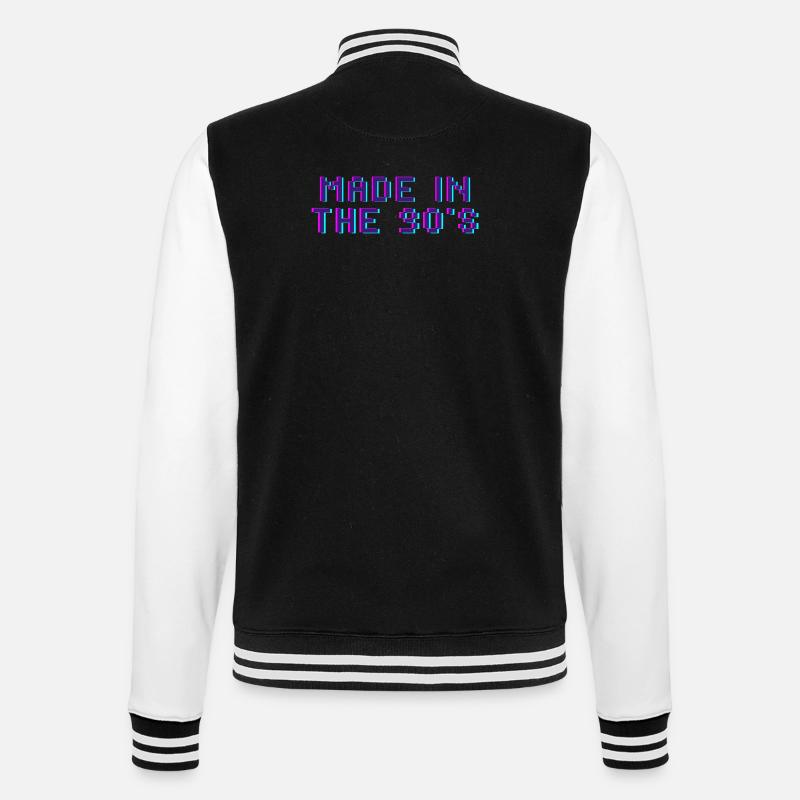 Made in the 90's - College-Sweatjacke - Schwarz/Weiß