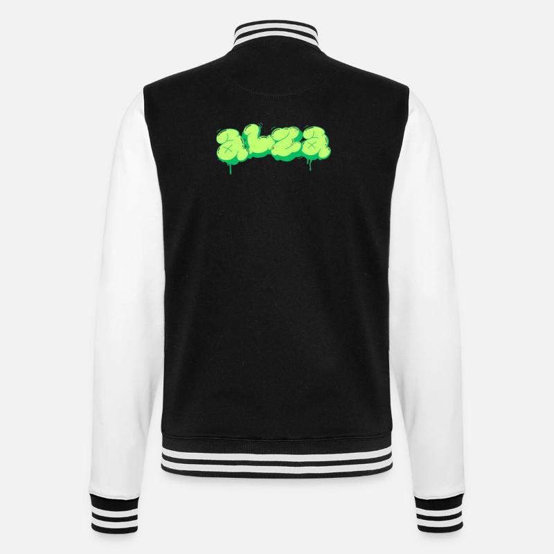 Conception de style graffiti vert vif - Veste Teddy - noir/blanc