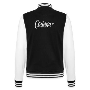 Corinna Handwriting Type with Heart - College Sweat Jacket - black/white - Back - Marisol (170cm)