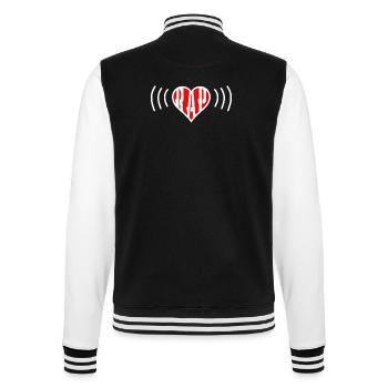 Heart Beats For Rap - College-Sweatjacke - Schwarz/Weiß - Hinten - Marisol (170cm)