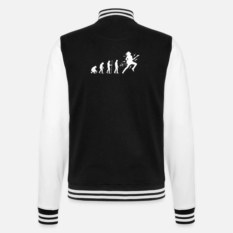 Evolution zum Rockmusiker Gitarren Design - College-Sweatjacke - Schwarz/Weiß