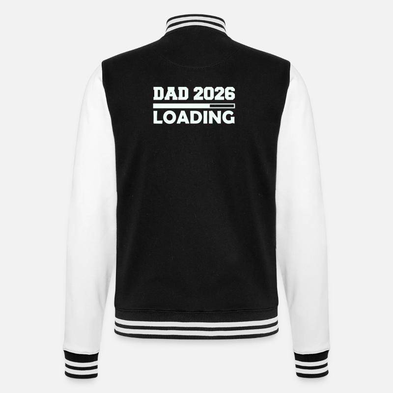 Papa 2026 lädt - College-Sweatjacke - Schwarz/Weiß