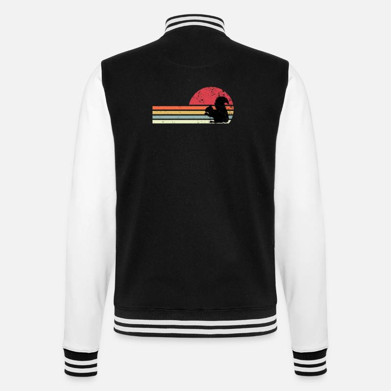 Retro-Eichhörnchen - College-Sweatjacke - Schwarz/Weiß