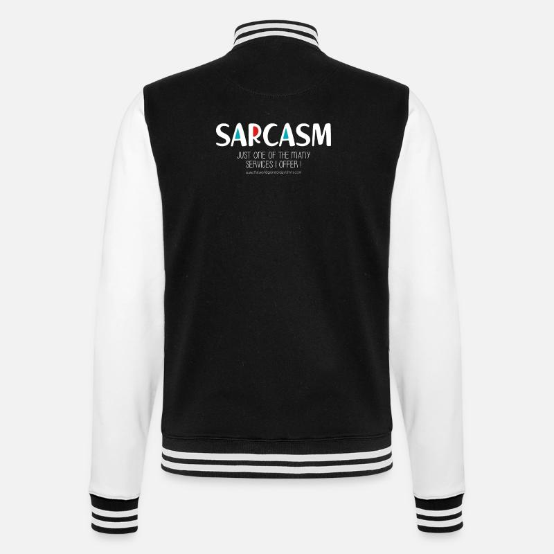 Sarkasmus (düster) - College-Sweatjacke - Schwarz/Weiß