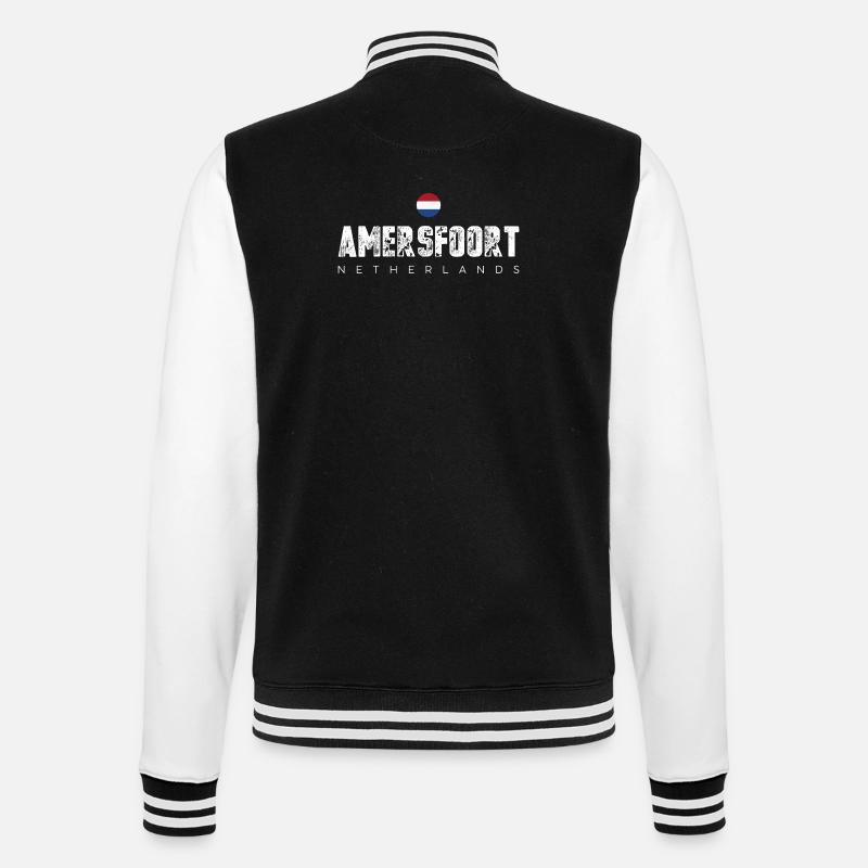 Amerfoort Netherlands Crest Tee - College Sweat Jacket - black/white