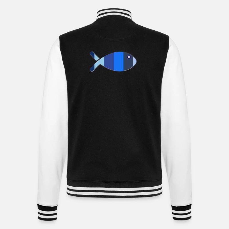 FISCH - College-Sweatjacke - Schwarz/Weiß