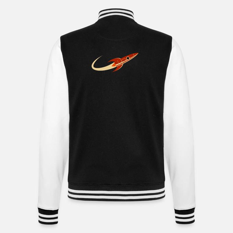 Red Space Rocket - College Sweat Jacket - black/white