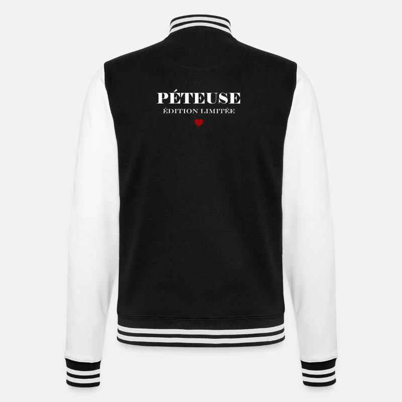 péteuse - Veste Teddy - noir/blanc