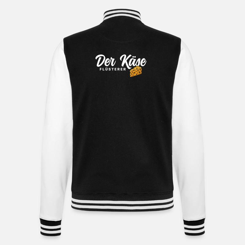 Der Käse Flüsterer - College-Sweatjacke - Schwarz/Weiß