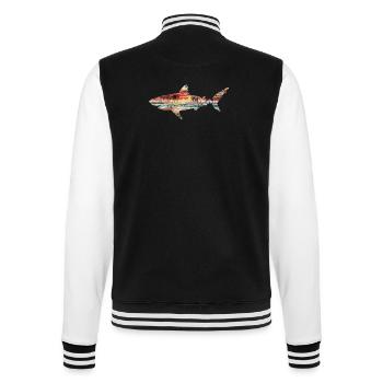 Hai Sonnenuntergang Palmen Strand Tropische Idylle - College-Sweatjacke - Schwarz/Weiß - Hinten - Marisol (170cm)