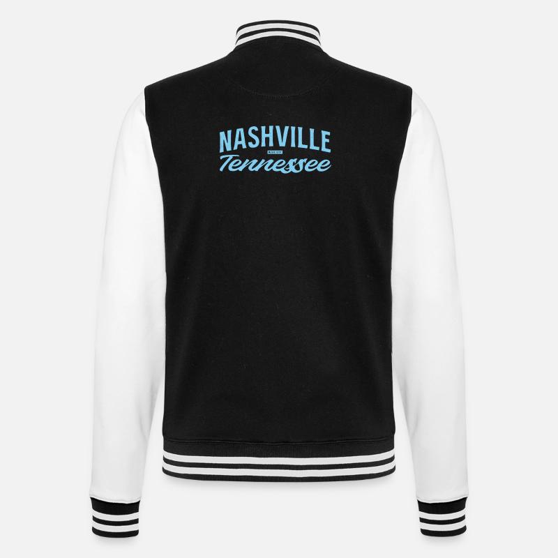 Nashville Script Blue - Veste Teddy - noir/blanc