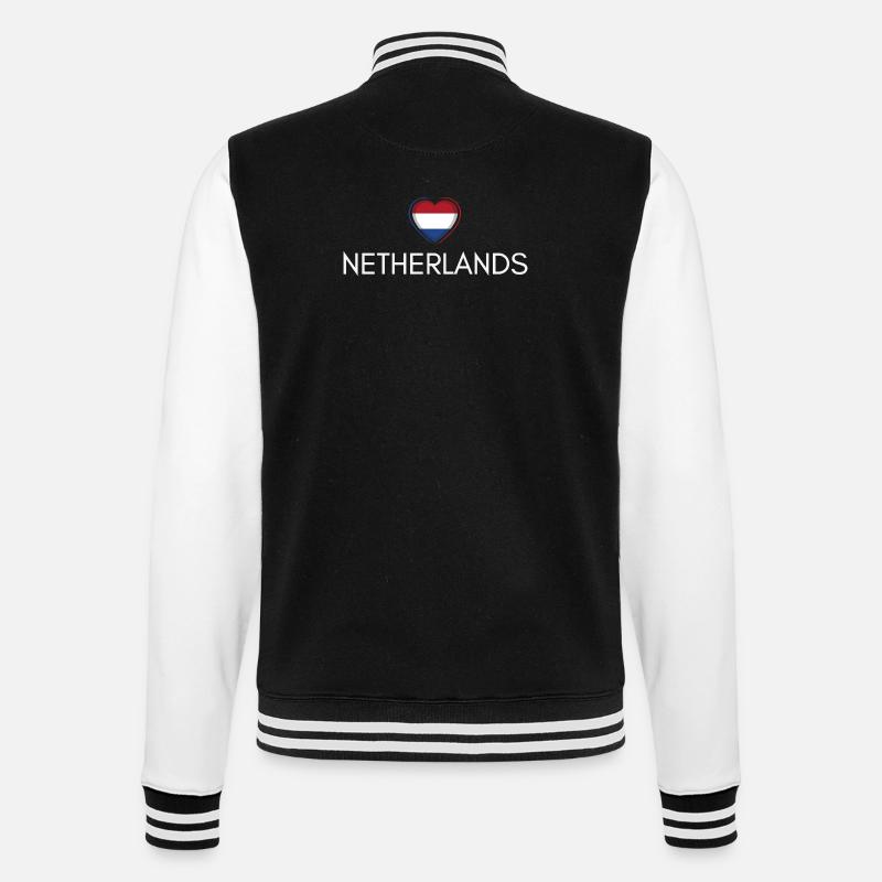 Cœur avec drapeau des Pays-Bas - Veste Teddy - noir/blanc