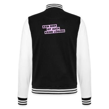 Kein Bier ist auch keine Lösung - College-Sweatjacke - Schwarz/Weiß - Hinten - Marisol (170cm)