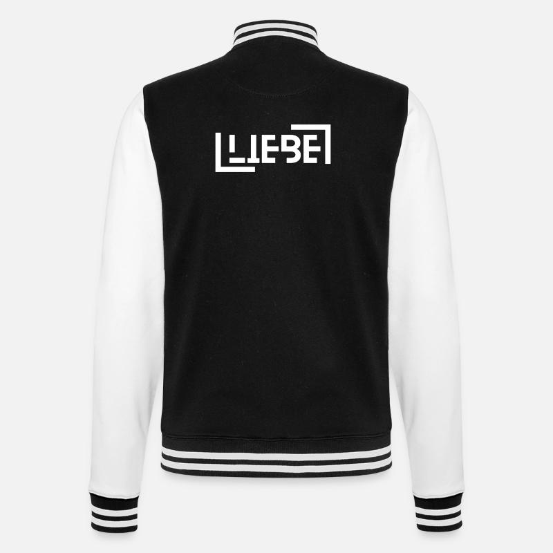 Liebe - College-Sweatjacke - Schwarz/Weiß