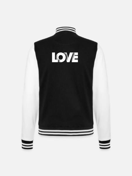 AMOUR - Veste Teddy - noir/blanc