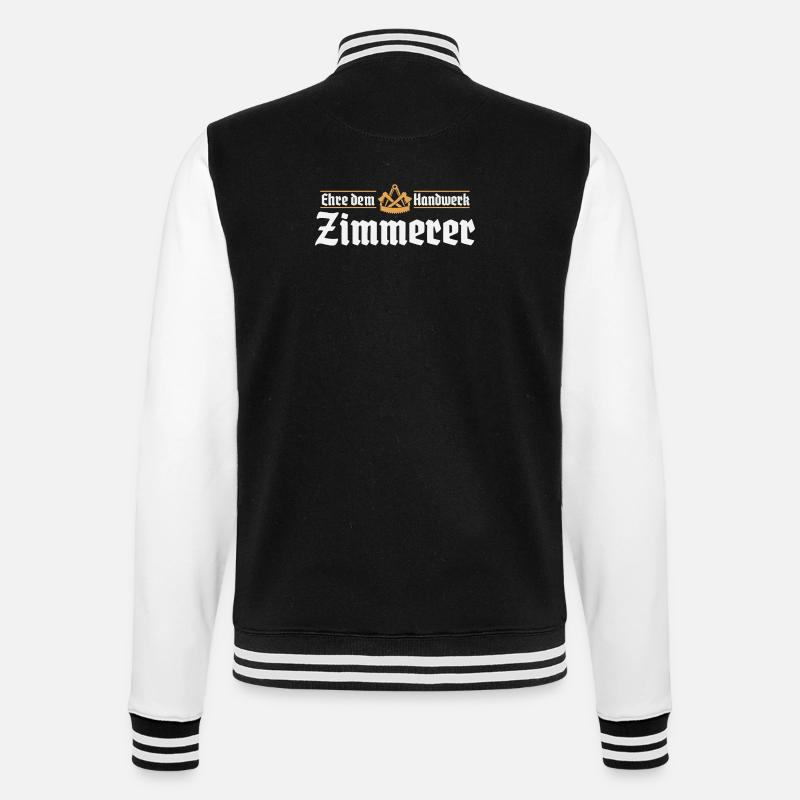 Carpenter craft carpenter guild sign - College Sweat Jacket - black/white