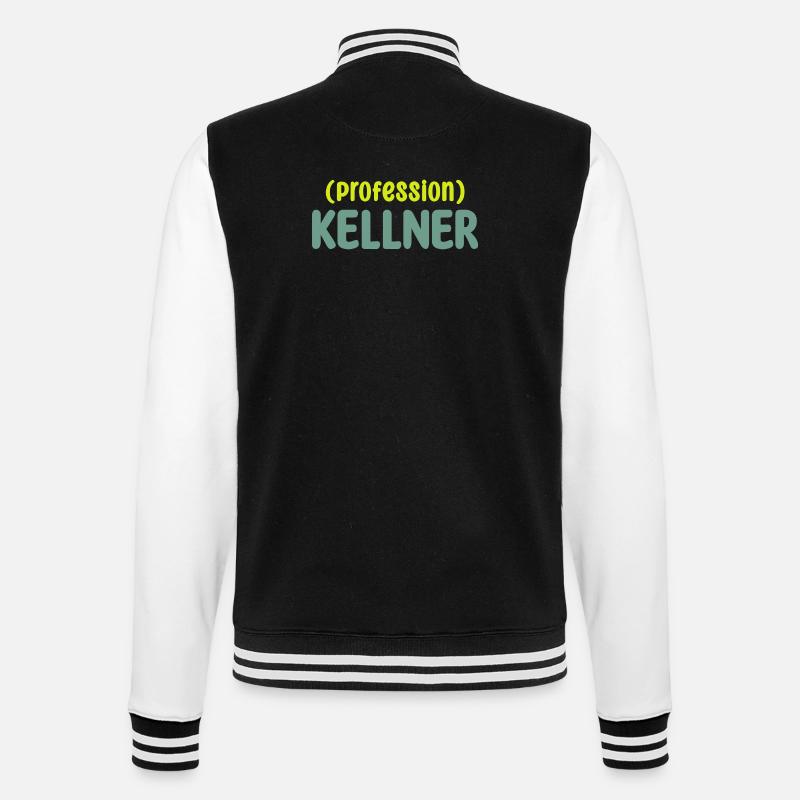 kellner - College-Sweatjacke - Schwarz/Weiß