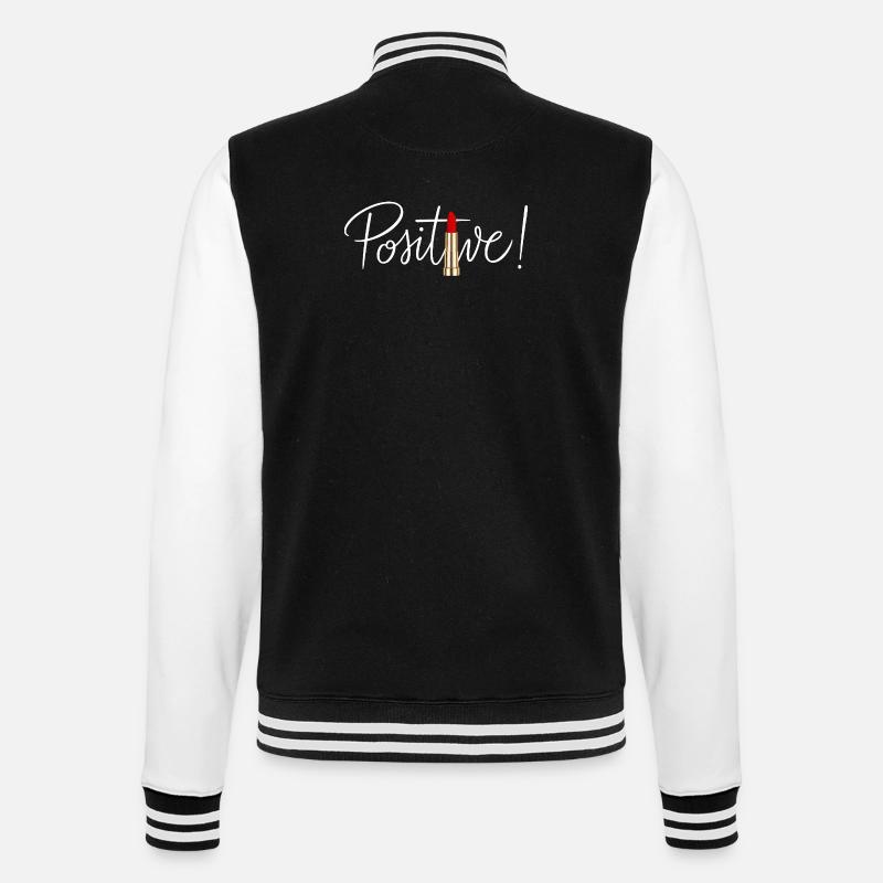 Positive lipstick minimal chic design - College Sweat Jacket - black/white
