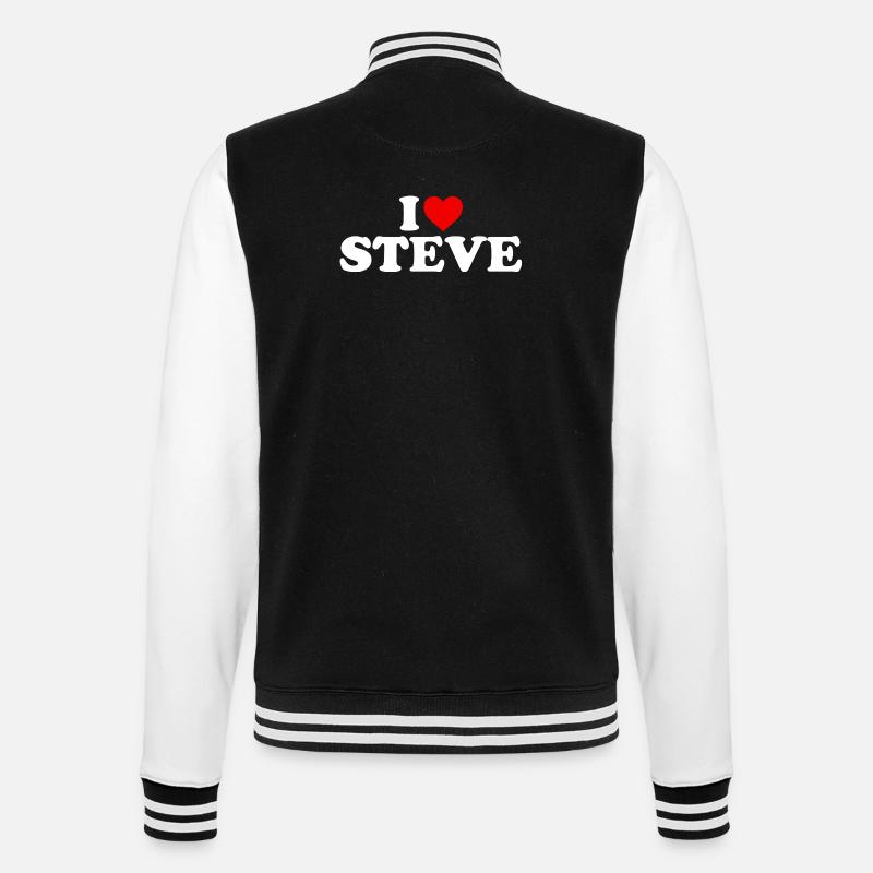 Ich liebe Steve - College-Sweatjacke - Schwarz/Weiß