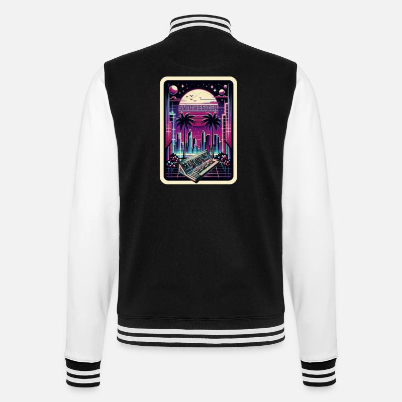 Synthétiseur Neon Skyline - Veste Teddy - noir/blanc