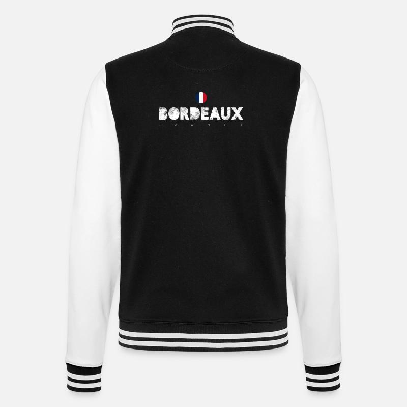 Bordeaux - College-Sweatjacke - Schwarz/Weiß
