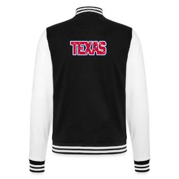 Texas Distressed Wordmark - College Sweat Jacket - black/white - Back - Marisol (170cm)