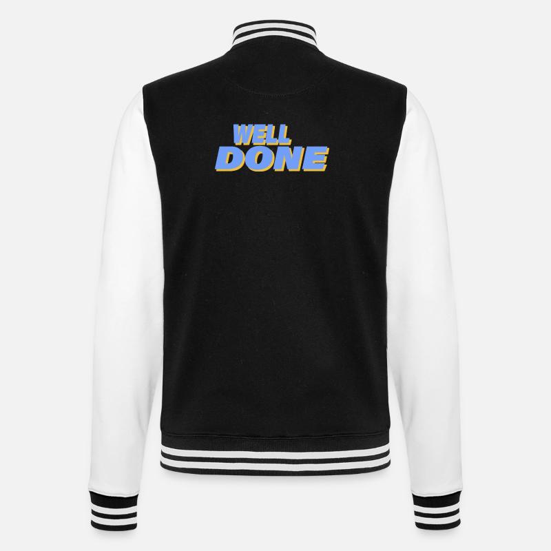 WELL DONE - College Sweat Jacket - black/white