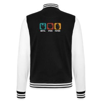 Metal Stein Papier - College-Sweatjacke - Schwarz/Weiß - Hinten - Marisol (170cm)