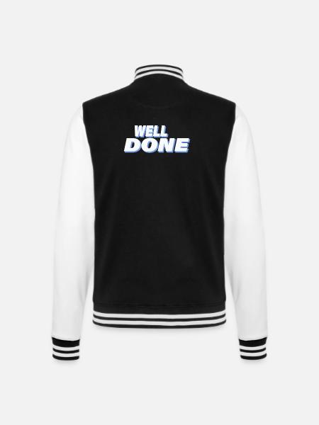 WELL DONE - College Sweat Jacket - black/white