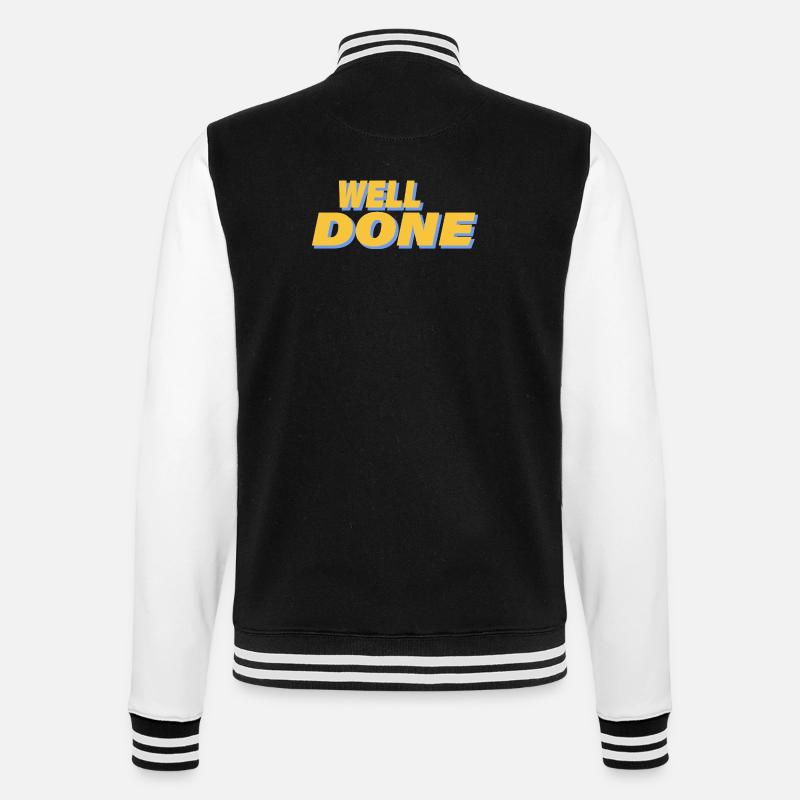 WELL DONE - College Sweat Jacket - black/white