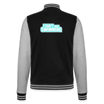 I Can't I Have Swimming Lustig Schwimmer Ausrede - College-Sweatjacke - Schwarz/Grau meliert - Hinten - Marisol (170cm)