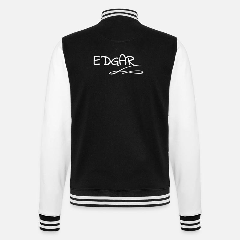 Edgar as a name - College Sweat Jacket - black/white